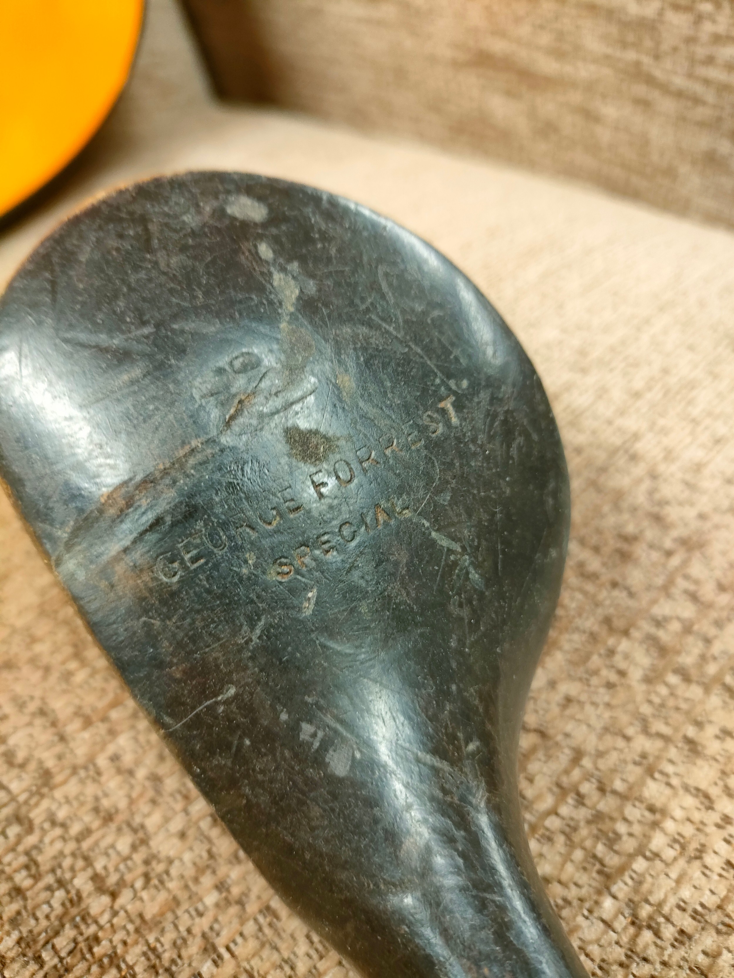 George Forrest special hickory shafted early golf driver club . - Image 3 of 4