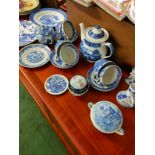 Lot of porcelain collectables includes blue and white ware .