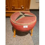 Sherbourne 1960/70s retro leather topped stool.