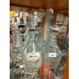 Lot of crystal decanters etc .