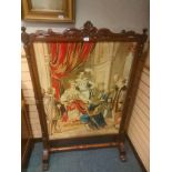 Huge Good Quality victorian style tapestry fire screen measures 151 cm by 100cms .