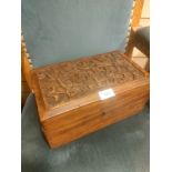 Eastern campher chest carved topped box .