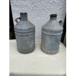 Pair of Galvinised 5 Gallon milk churns .