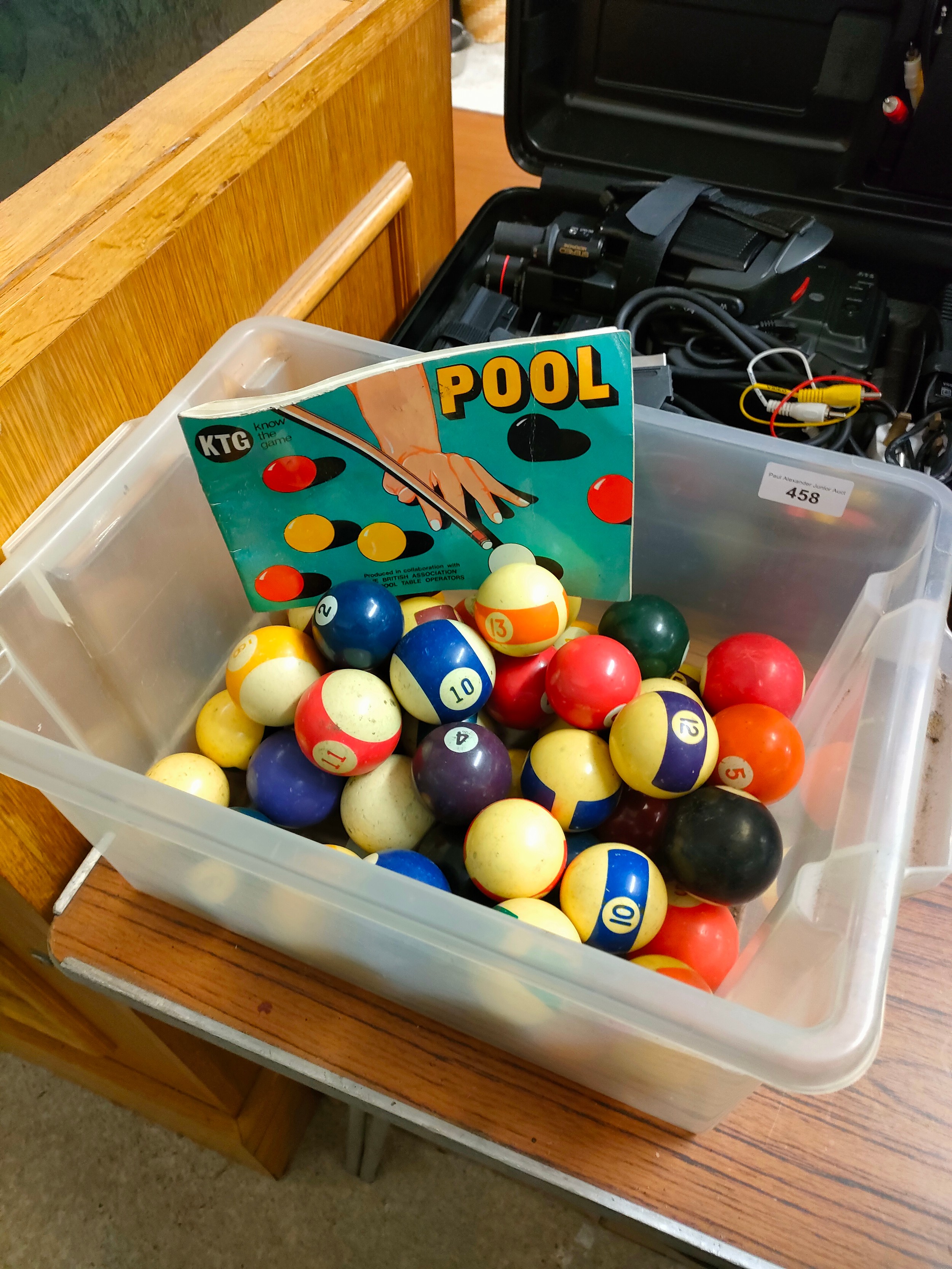 Box of snooker and pool balls . - Image 2 of 2