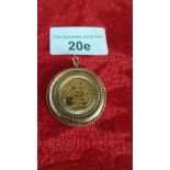 9ct mounted Queen Victoria Sovereign dated 1898 weights 13.3 grams.