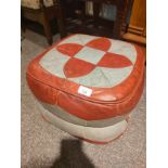 Retro 1960/70s Leather stool.