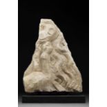 A ROMAN MARBLE FRAGMENT OF FOREPART OF A CAPRICORN