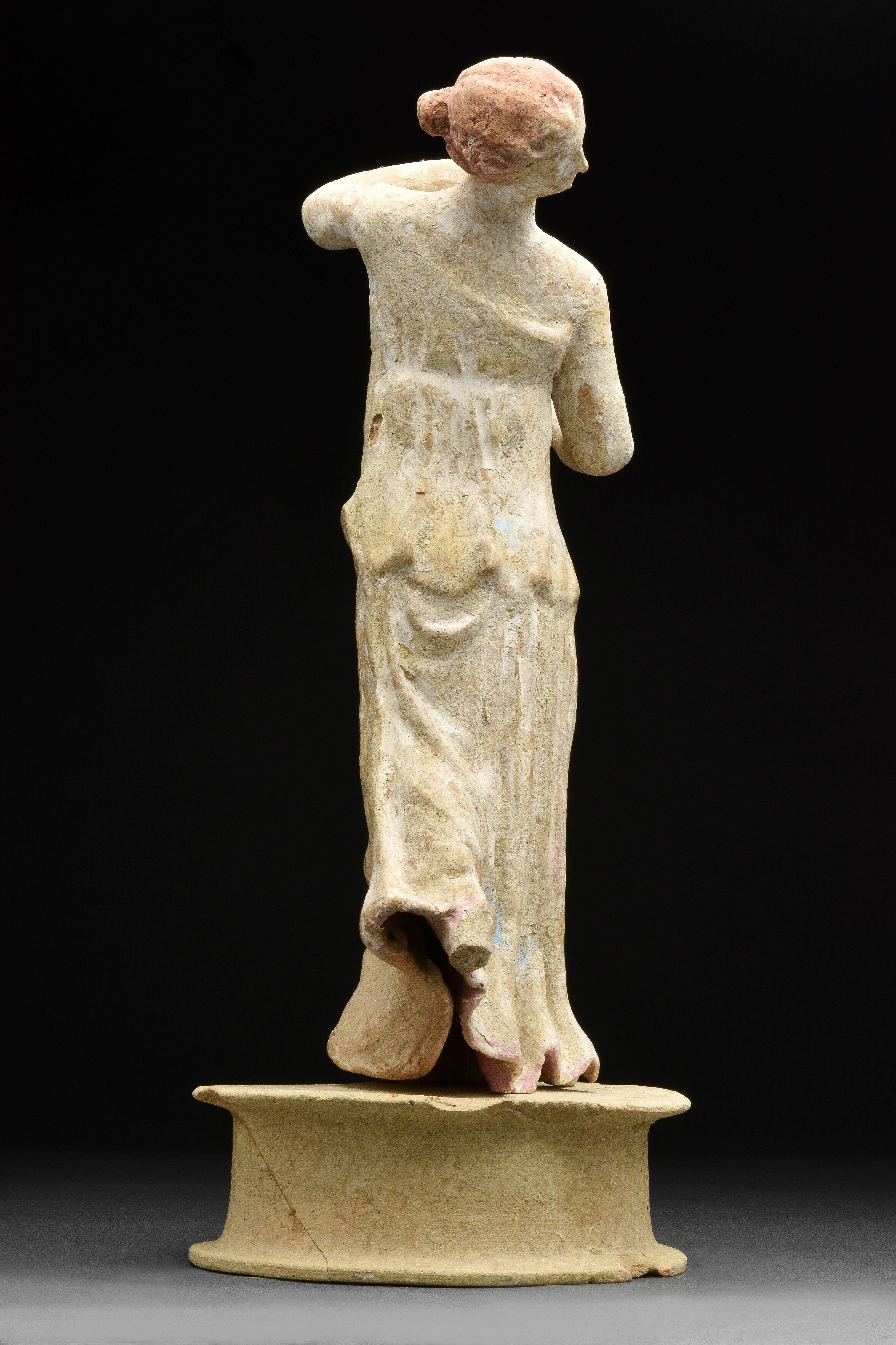 GREEK CANOSAN TERRACOTTA DANCING WOMAN- EX CHRISTIES - Image 5 of 12