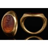 ROMAN LOCAL DEITY CARNELIAN GOLD RING