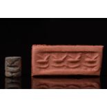 SUMERIAN HARDSTONE CYLINDER STAMP SEAL