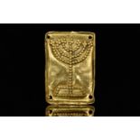 ROMAN GOLD PLAQUE WITH JEWISH MENNORAH