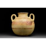 ANCIENT GREEK DAUNIAN POTTERY TWIN HANDLED JUG