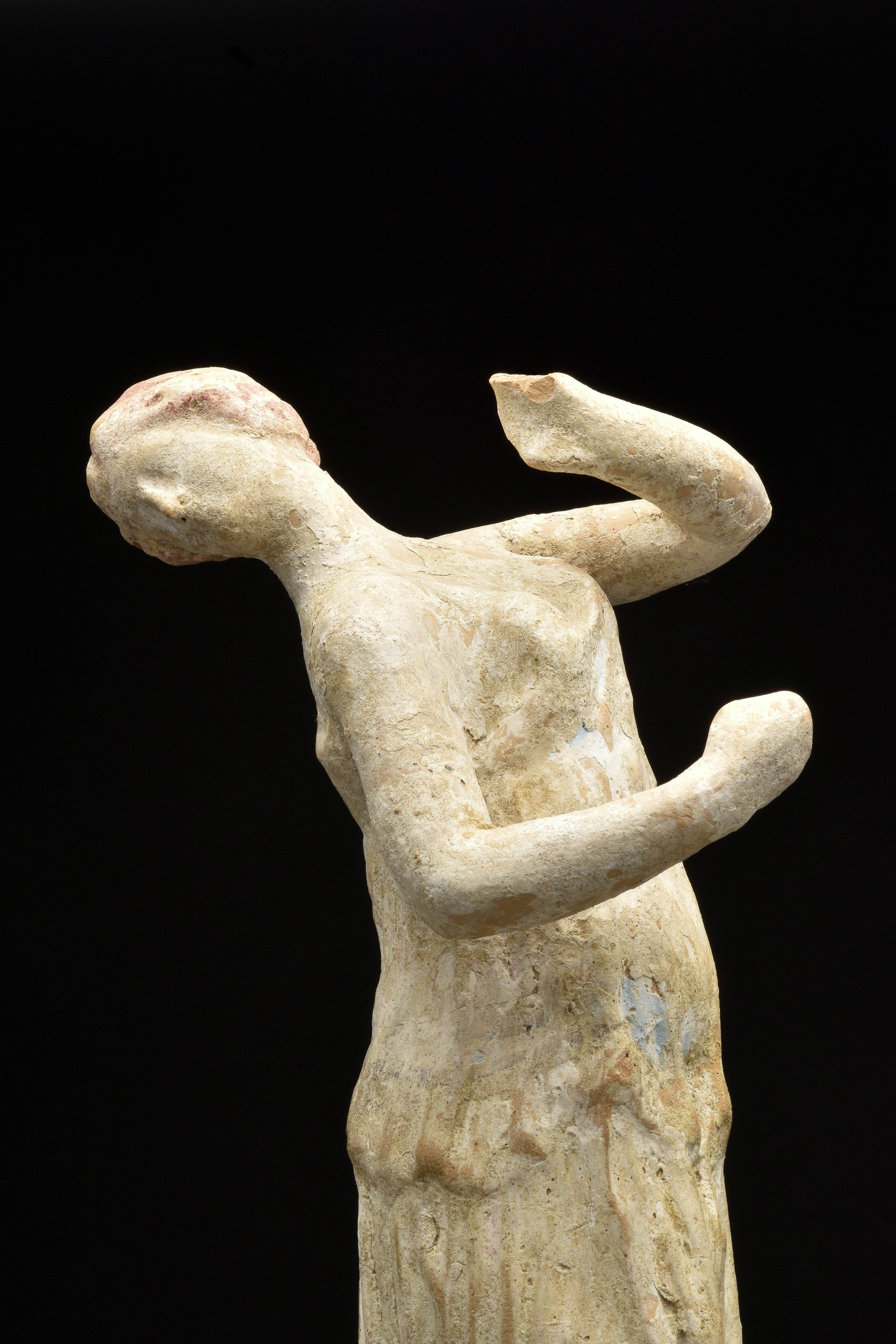 GREEK CANOSAN TERRACOTTA DANCING WOMAN- EX CHRISTIES - Image 6 of 12