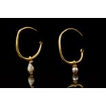 BYZANTINE GOLD EARRINGS WITH PEARL