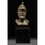 ROMAN BRONZE BUST OF MARS