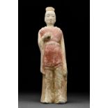 CHINESE NORTHERN WEI TERRACOTTA ATTENDANT - TL TESTED