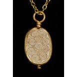 EGYPTIAN STEATITE SCARAB IN GOLD PENDANT