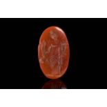 ROMAN CARNELIAN INTAGLIO WITH MONETA