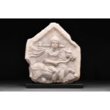 ROMAN MARBLE RELIEF STELE DEPICTING APOLLO - PUBLISHED