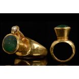 BYZANTINE GOLD RING WITH TRUMPET BEZEL