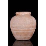 EGYPTIAN RED BURNISHED POTTERY ALABASTRON