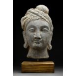 GANDHARAN SCHIST BODHISATTVA HEAD