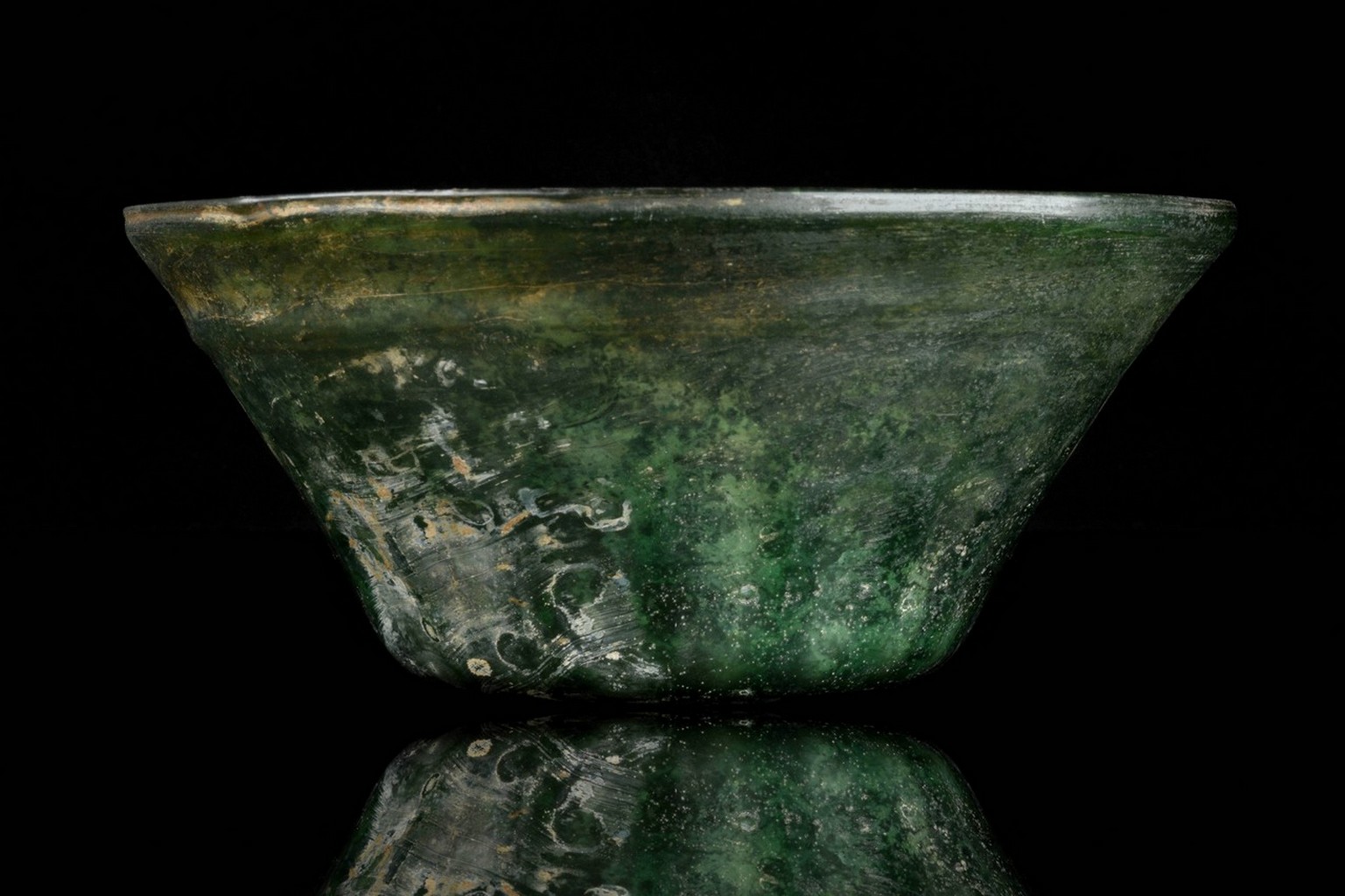 ANCIENT ROMAN GLASS RIBBED BOWL - Image 2 of 3