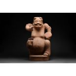 CHINESE TERRACOTTA FIGURE OF A DRUMMER - TL TESTED