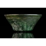 ANCIENT ROMAN GLASS RIBBED BOWL