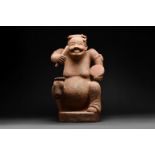 CHINESE TERRACOTTA FIGURE OF A DRUMMER - TL TESTED