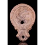 ROMAN OIL LAMP WITH EROTIC SCENE