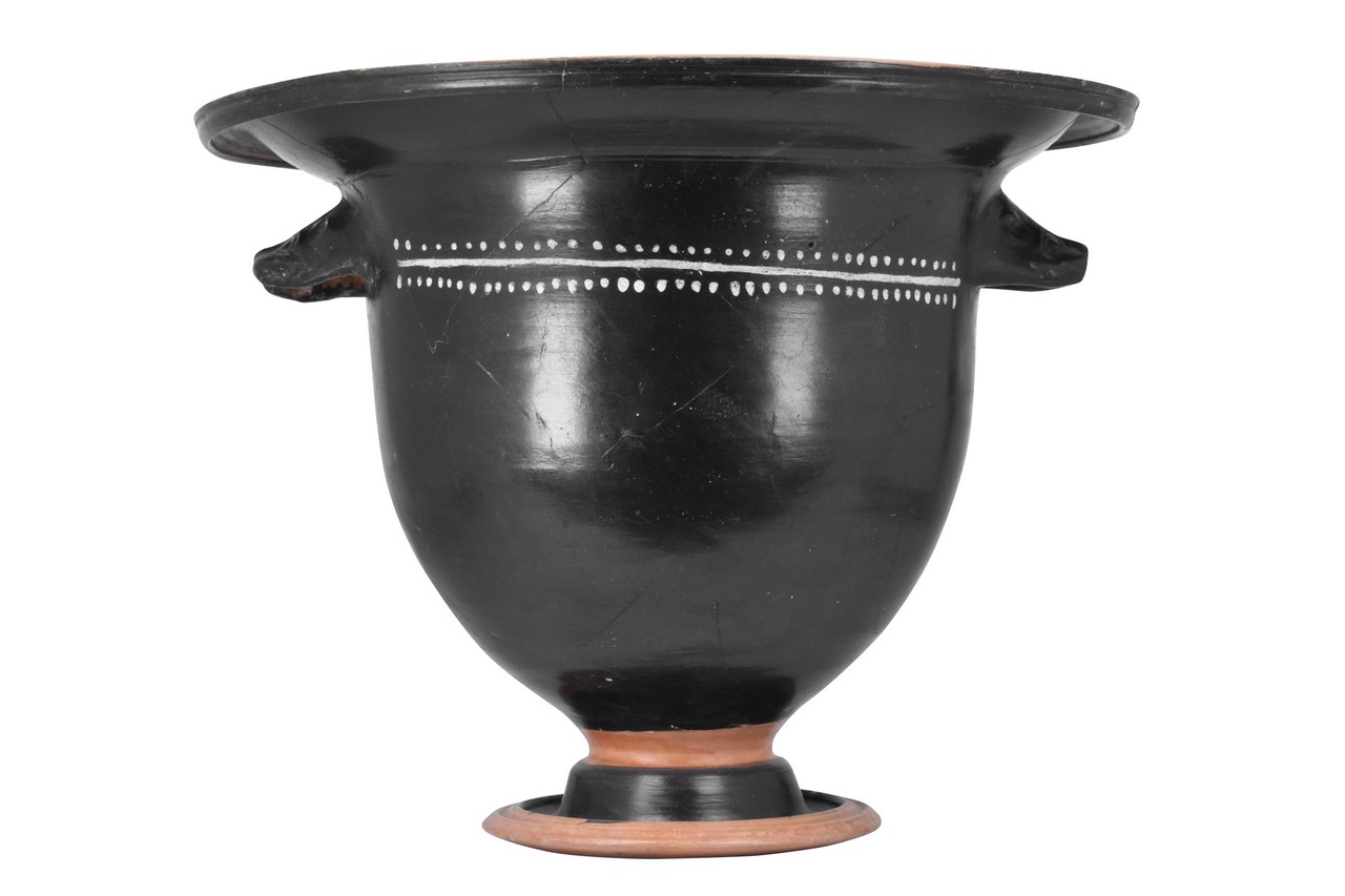GREEK GNATHIAN POTTERY BELL KRATER WITH GRAPE VINES - Image 2 of 8