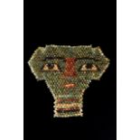 EGYPTIAN FAIENCE BEADED MUMMY MASK