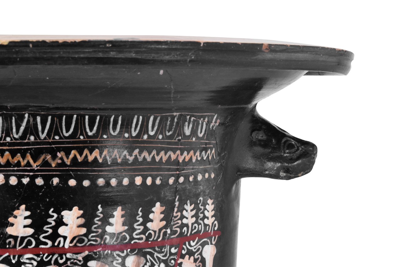 GREEK GNATHIAN POTTERY BELL KRATER WITH GRAPE VINES - Image 5 of 8