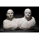 ROMAN MARBLE STELE OF A COUPLE