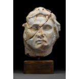 ROMAN MARBLE HEAD, POSSIBLY MITHRIDATES VI EUPATOR AS HERCULES