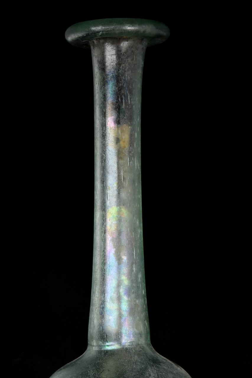 ROMAN GLASS TALL UNGUENTARIUM FLASK - Image 5 of 5