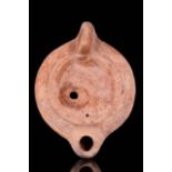 ROMAN TERRACOTTA OIL LAMP WITH BUST OF SELENE