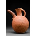 RED BURNISHED AMLASH POTTERY FLASK