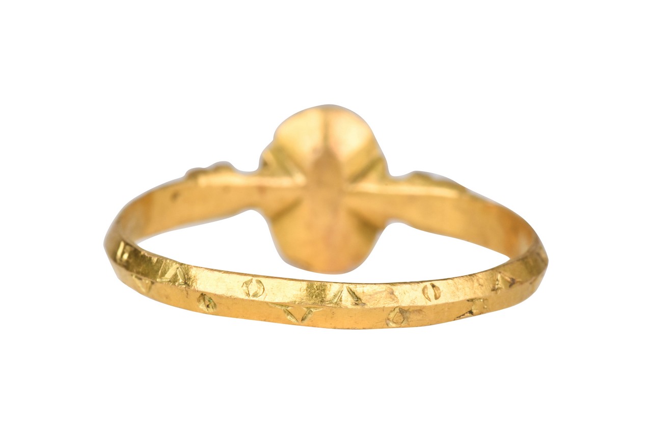 BRITISH MEDIEVAL GOLD RING WITH RUBY AND SAPPHIRE - Image 5 of 6