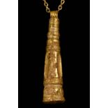 ROMAN GOLD HERCULES CLUB PENDANT - EXCEPTIONALLY LARGE