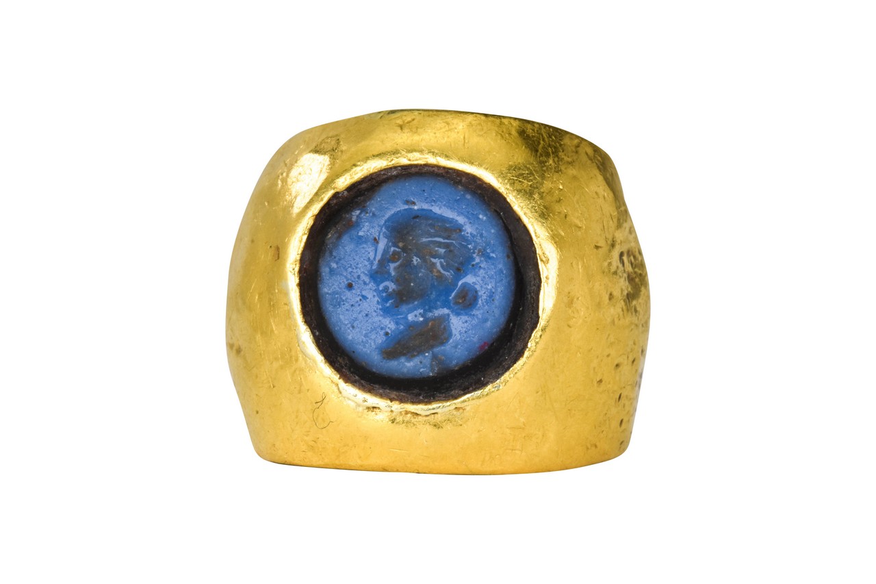 ROMAN NICOLO GEM WITH PORTRAIT IN GOLD RING - Image 3 of 6