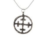 MEDIEVAL OPEN-WORK SILVER CHRISTIAN AMULET