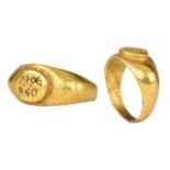 ROMAN GOLD INSCRIBED RING