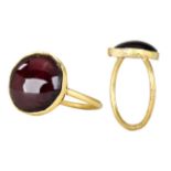 ROMAN GOLD RING WITH GARNET