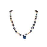 ROMAN GOLD STONE AND GLASS NECKLACE