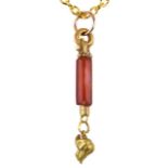 ROMAN GOLD AND CARNELIAN PENDANT