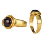 MEROVINGIAN GOLD RING WITH GARNET