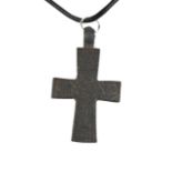 VIKING ERA BRONZE CROSS WITH PSEUDO JESUS