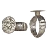 MEDIEVAL SILVER RING WITH CROSS